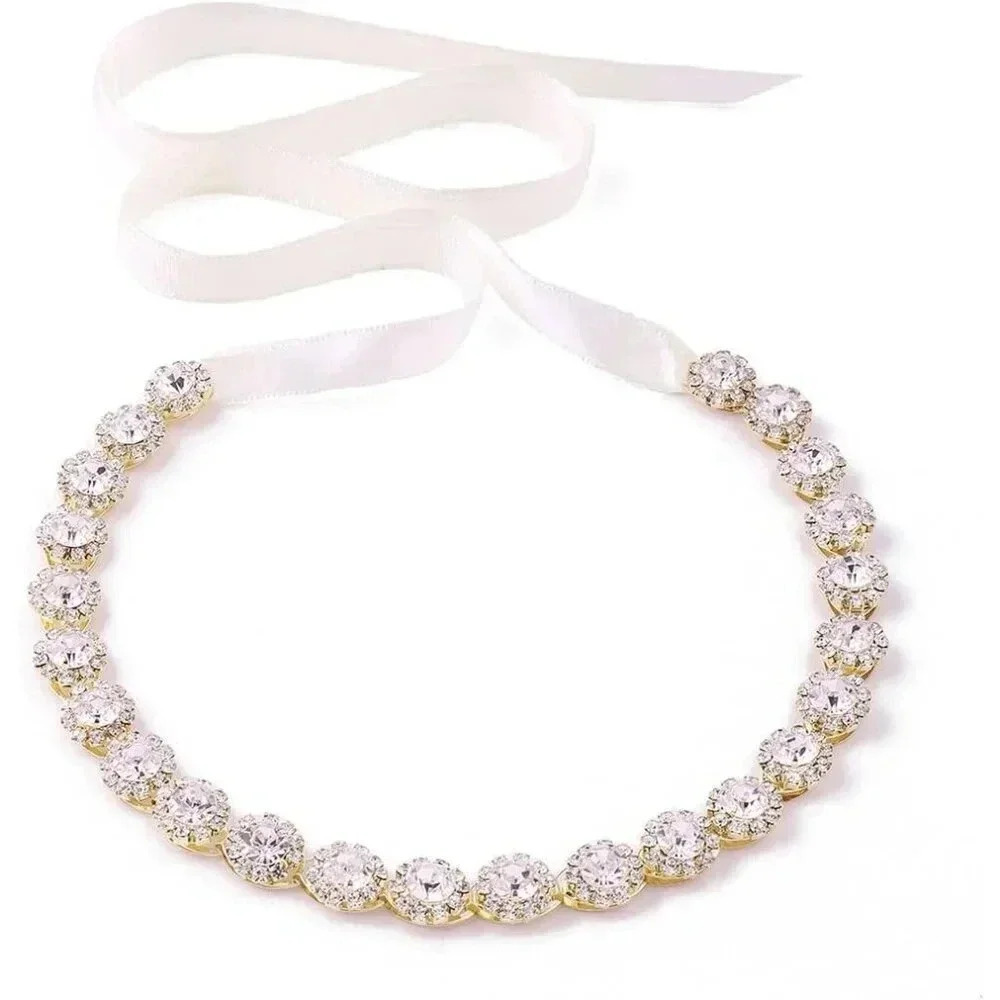 ❤️Women Gold Crystal Wedding Headband Bridal Headpiece Hair Accessories